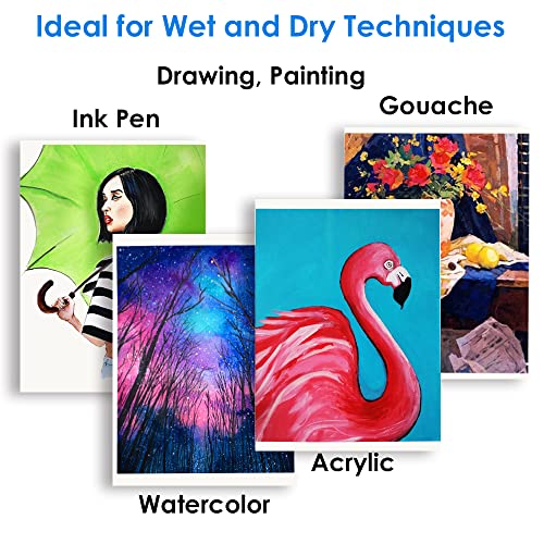 Dyvicl Watercolor Paper Pad 5.5"x8.5", 25 Sheets (140 lb/300gsm), Cold Press, Glue Watercolor Sketchbook for Painting, Drawing, Mixed Media, Acrylic, - WoodArtSupply