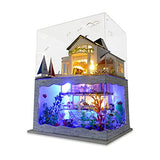 GuDoQi DIY Miniature Dollhouse Kit, Tiny House kit with Furniture and Dust Proof, Miniature House Kit 1:24 Scale Beachside Bungalow, Great Handmade GuDoQi
