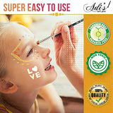 Face Paint Kit for Kids - 58 pcs. Set with Water Based - Quick Dry - Non-Toxic Sensitive Skin Paints - Glitters - Sponge Applicators - Professional ADIS&GUYS ART SUPPLY