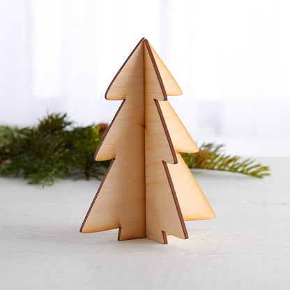 Factory Direct Craft Pack of 6 Unfinished Wooden Standing Christmas Trees - Wood Trees for Fall Crafts and DIY Holiday Table Favors - Made in USA - WoodArtSupply