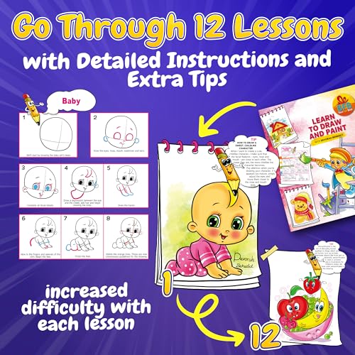 BFB Paint Set for Kids with Learn How to Draw Booklet - 32PCS Painting Supplies Kids Painting Kit, Premium Paint Kit for Children, Kids Paint Set Art BFB BEST FOR BEST