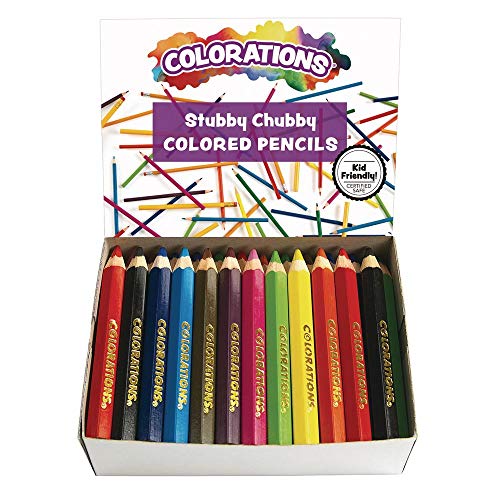 Colorations STUBPEN Stubby Chubby Colored Pencils for Kids - Set of 48 - WoodArtSupply