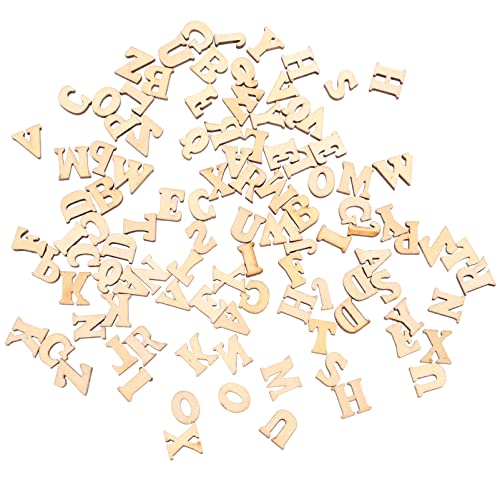 KALLORY 100pcs 15mm Wooden Letters for Crafts Unfinished Wooden Alphabet Letters Small Wood Letters for DIY Painting KALLORY