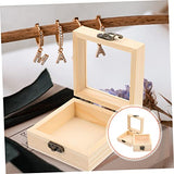 COHEALI 4 pcs moisennette Jewelry Treasure Box hinged Cover Container European Style Glass Wooden Storage Bins Bracelet Holder Treasure Chest Wedding COHEALI