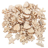 TOYANDONA 200pcs DIY Graffiti Wood Chips Wood Cutouts for Crafts Unfinished Wood Cutouts Wooden Shapes to Paint Flowers Fall Leaves for Crafts TOYANDONA