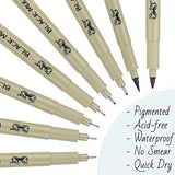 Mr. Pen- Drawing Pens for Artists, 8 Pack Black Multiliner/Fineliner Micro Anime / Sketch Pens, Line Art /Inking Pens, Fine Point Bible Journaling Mr. Pen