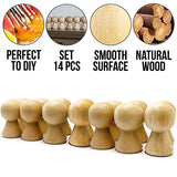 Wooden Peg Dolls Unfinished 2.4'' Lot of 14 pcs - Unfinished Wooden Pegs Female Doll Body for Crafts - Blank Wooden Pegs - Wooden Figurines for AEVVV
