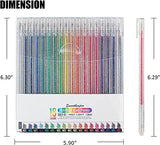 SMOOTHERPRO Glitter Gel Pens 1.0mm Metallic Vibrant Sparkle Colorful Pen 18 Colors for Coloring Calligraphy Cards Journal Drawing (SC623-18) SMOOTHERPRO