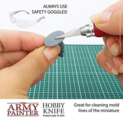 The Army Painter Hobby Knife - Stainless Steel Craft Knife with Soft Grip and 5 Extra Precision Blades - Craft Knife Set, Art Knife & Mouldline - WoodArtSupply