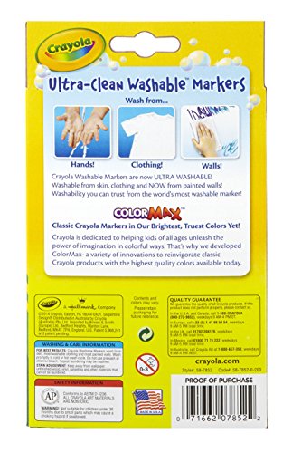 Crayola Ultra-Clean Washable Markers, Fine Line Multicolor, 10 Count Crayola