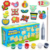 JOYIN 13 Wooden Magnet Creativity Arts & Crafts Painting Kit for Kids, Decorate Your Own Painting Gift for Easter Basket Stuffers, Birthday Parties JOYIN