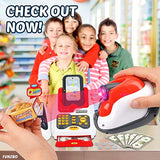 FunzBo Cash Register for Kids Toys - Grocery Store Pretend Play for Girls Boys Toy Cashier Registers with Scanner and Sound, Credit Card Reader, FUNZBO