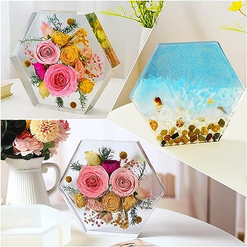 7" Hexagon Molds for Resin (7 Inch),Deep Epoxy Resin Molds for Flowers Preservation,Resin Art, Casting Resin,Resin Epoxy,DIY HIQUE