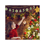 Wooden Christmas Ornaments DIY Round Unfinished Wood Pieces Slices Scrafts for Kids Tree Decoration Christmas Craft Supplies 40Pcs 3" Predrilled with TONAK