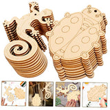 COHEALI 20pcs DIY Pendant Zero for Him Unfinished Dragonfly Nativity Crafts for Kids Wooden Ladybug Ornaments Unfinished Wood Animal Shapes Wood COHEALI