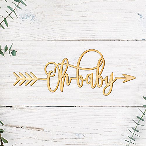 Woodums Oh Baby Arrow Wood Sign Home Décor Wall Art for Gallery Wall - Unfinished 18" x 6" Woodums