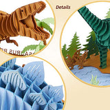 CUPUZ 3D Paper Puzzle, 3 Assorted Dinosaurs, Premium Cardboard Models, DIY Kit for Child, Educational Craft -Rex, Stegosaurus, Brachiosaurus Puzzles CUPUZ