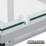 Magshion Drafting Table Adjustable Height Artist Desk with Tilting Clear Glass Tabletop, Portable Art Desk with 2 Storage Drawers and 2 Lockable Magshion