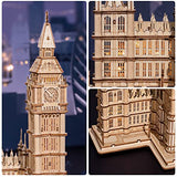 Rolife 3D Wooden Puzzles for Adults Big Ben with Lights Architecture Model and Building Kit(TG507) Rolife