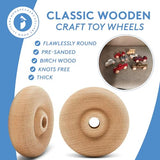 Woodpeckers- Classic Wooden Craft Toy Wheels 1.5" X 1/2" Axle Hole 24 Pack Woodpeckers