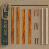 Bme Dinkee Solid Wood King Bed Frame - 15 Inch Modern Minimalist Design with Wood Slat Support Bme