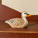 Female Mallard Duck Wood Ornament Brown Hen Hanging Figurine Handmade Carved Decoration Selsela