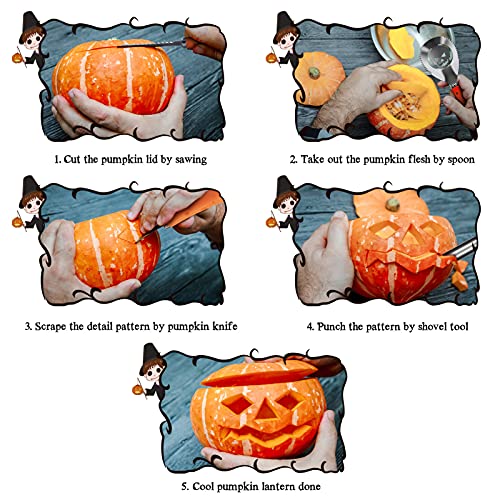 HuaQi Halloween Pumpkin Carving Kit: Halloween Decorations Pumpkin Carving Tools Pumpkin Carving Power Tools with Carrying Case for Kids Adults HuaQi