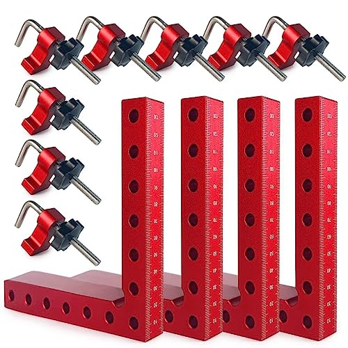 90 Degree Clamp Corner Clamp - Right Angle for Woodworking 4 Pack 5.5"x 5.5" Aluminum Alloy Woodworking Corner Clamps Wood Working Tools and - WoodArtSupply