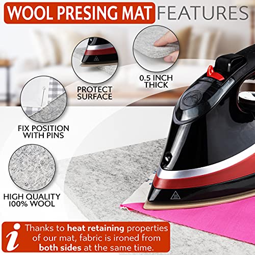 IDSWorld Tailor Wooden Clapper Steam Iron Sewing Quilting Block Embroidery Set Pressing Seam Flattering Tapestry Large 9.44" New Two Side Dirt Resist - WoodArtSupply