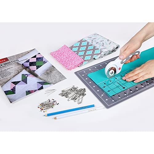 SINGER Learn to Quilt Sewing Kit for Beginners and Adults with Rotary Cutter, Cutting Mat, Acrylic Ruler, and More SINGER