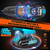 Saker Cordless Drill Set, 20V Electric Drill with Drill/Screwdriver Bits, 3/8-Inch Keyless Chuck, 2 Variable Speeds, 18+1 Torque Setting Battery Saker