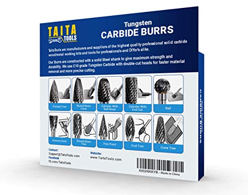 20PC Double/Single Cut Carbide Burr Set - 0.118" (3mm) Shank, Rotary Tool Cutting Burrs - Dremel Accessories, Fordom, Flex Shaft, Dewalt And Die TaitaTools