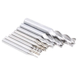 AUTOTOOLHOME 1/8" 3/16" 1/4" 5/16" 3/8" 1/2" high Speed Steel HSS 4 Flute Straight End Mill Cutter 5/32" 1/16" Set of 8 AUTOTOOLHOME