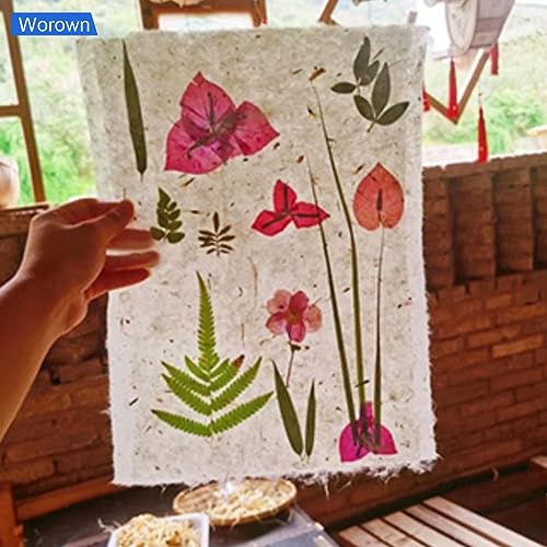 Worown 4 Sizes (A4, A5, A6, A7) Wooden Paper Making Screen Kit,Paper Making Frames, Mould and Deckle for Paper Making, DIY Paper Crafts Worown