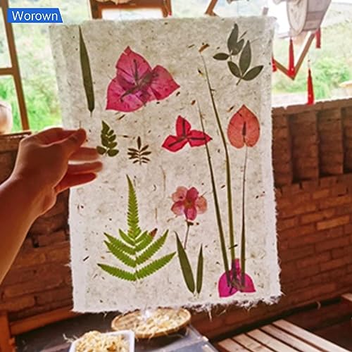 Worown 4 Sizes (A4, A5, A6, A7) Wooden Paper Making Screen Kit,Paper Making Frames, Mould and Deckle for Paper Making, DIY Paper Crafts - WoodArtSupply