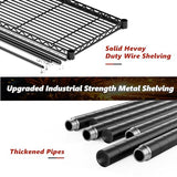 REIBII 73''H Storage Shelves 1780LBS Wire Shelving Unit with Wheels 5 Tier Metal Shelving,Heavy Duty Metal Shelves for Storage Rack,73''HX35''WX15''D REIBII