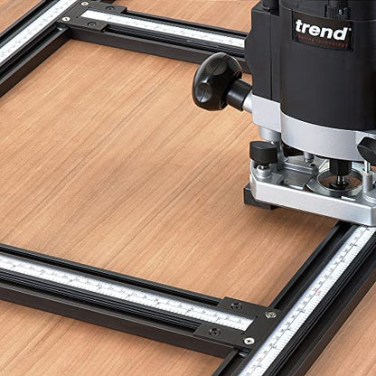 Trend Adjustable Routing Jig Frame & Guide System for Creating Square and Rectangular Recesses, Slots, and Face Panel Molds with a Router, VARIJIG