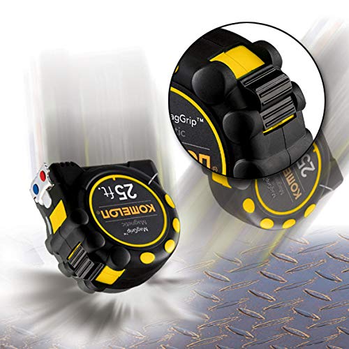Komelon 7125 Monster Maggrip 25-Foot Measuring Tape with Magnetic End, Yellow, 25ft- Blade Komelon