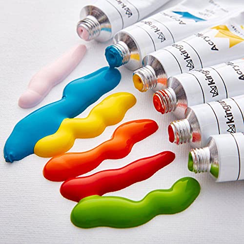 KINGART Studio Acrylic Paint, 12ml (.4oz), Set of 18 Colors KINGART