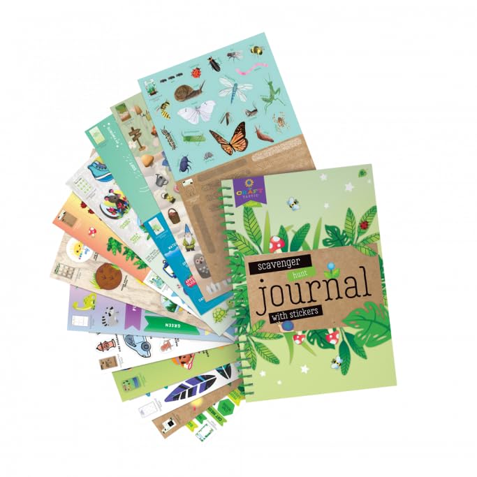 PlayMonster Craft-Tastic Scavenger Hunt Journal - Nature DIY Craft Kit - 32 Page Journal with Over 500 Stickers - Ages 6+ PlayMonster