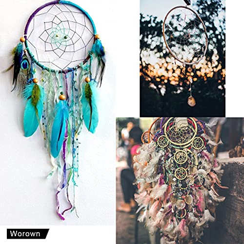 Worown 6 Pack 12 Inch Wooden Bamboo Floral Hoops Wreath Rings for DIY Wedding Wreath Decor, Dream Catcher and Macrame Wall Hanging Crafts Worown