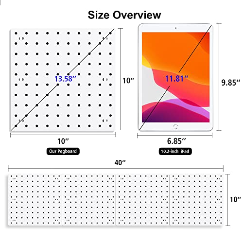 Pegboard Wall Organizer Panels, Craft Room, Kitchen, Garage, Living Room, Bathroom, and Study Room, Easy to Install (4Pcs) - WoodArtSupply