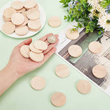 OLYCRAFT 50pcs 1.6 inch Natural Wood Slices 0.2" Unfinished Wooden Circles Blank Natural Wood Circle Round Cutouts Thick Wood Discs Chip for DIY OLYCRAFT