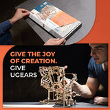 UGEARS Marble Run Chain Hoist - Engaging 3D Wooden Puzzle with Rubber Band Motor UGEARS