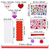 36 Sets Valentine Decorations DIY Bookmarks Valentine Craft Kit Blank Foam Bookmarks with Assorted Smile Face Hearts Owl Alphabets Stickers for Kids Winlyn