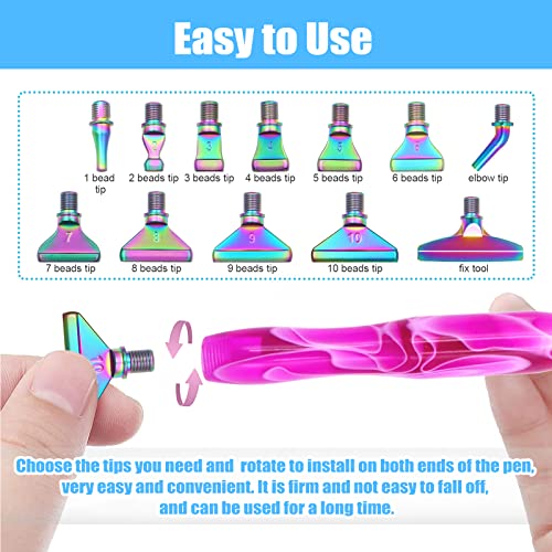 ZYNERY 27 PCS Diamond Painting Pens Kit, 12 PCS Metal Screw Thread Tips Stainless Steel Tips with 12 Clay, Diamond Art Pens 5D Diamond Painting Tools ZYNERY