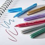 KINGART 6 Pc. Metallic Marker Set, Medium Tip, Set of 6 Brilliant Metallic Colors with Travel Storage Case KINGART