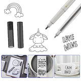 DOOHALO Metallic Grey Black Pens for Cricut Maker 3/Maker/Explore 3/Air 2/Air 1.0/0.8/2.0/2.5 Variety Point Tips Gel Glitter Markers for drawing DOOHALO