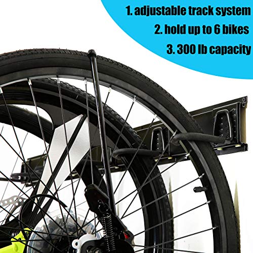 Ultrawall Stainless Steel Bike Storage Rack,6 Bike Storage Hanger Wall Mount for Home & Garage Holds Up to 300lbs, Black Ultrawall