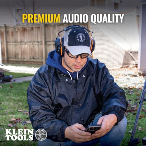 Klein Tools AESEM1 Hearing Protection Safety Earmuffs with Bluetooth Technology, NRR 20dB, 70-Hour Runtime Klein Tools